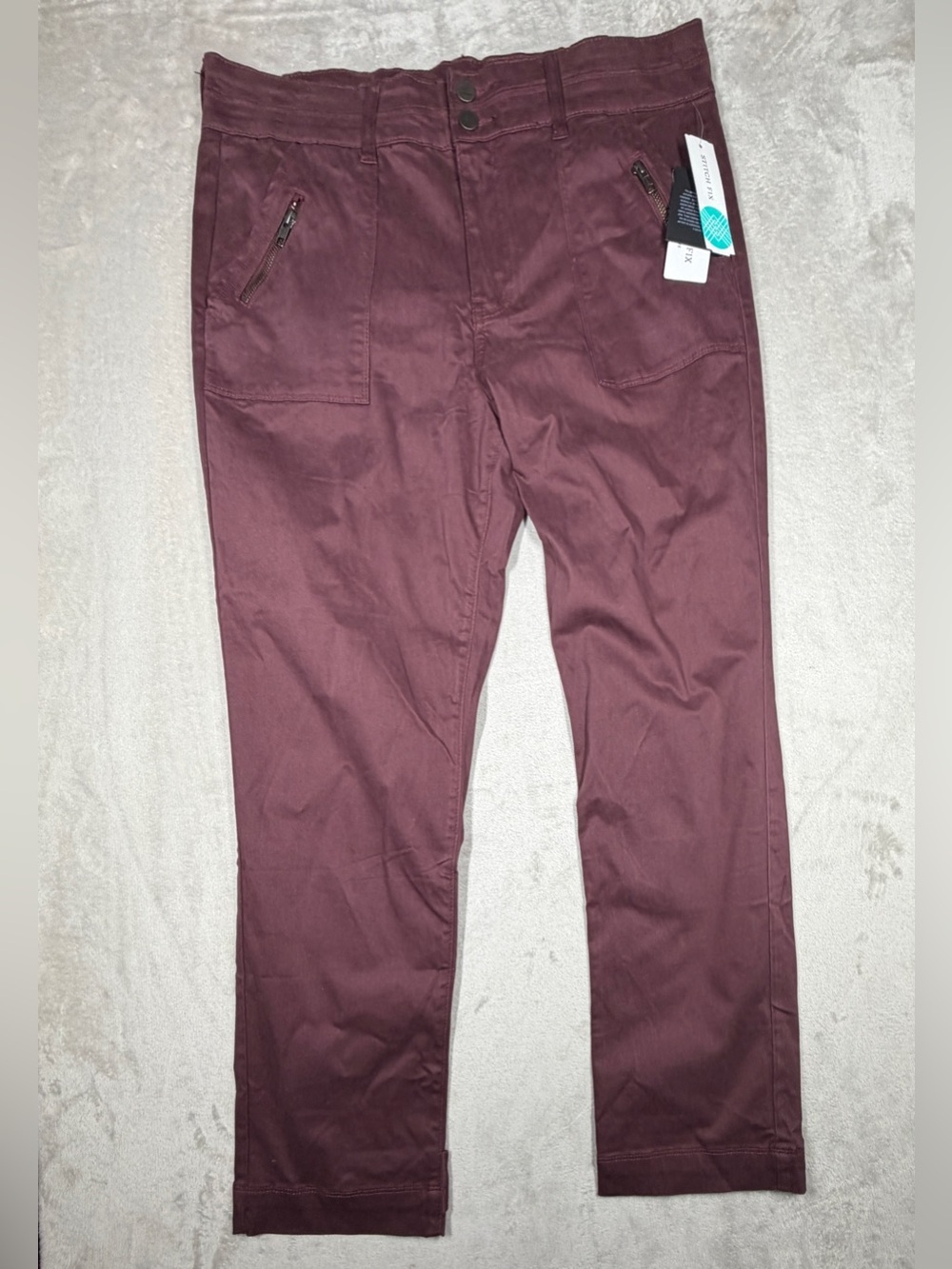 NWT Kut from the Kloth High Rise Ankle Straight Raisin Purple Burgundy Pants 14